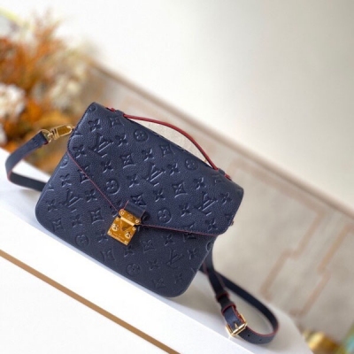 LV路易威登 Pochette Metis 全皮壓花郵差包 M41487藍