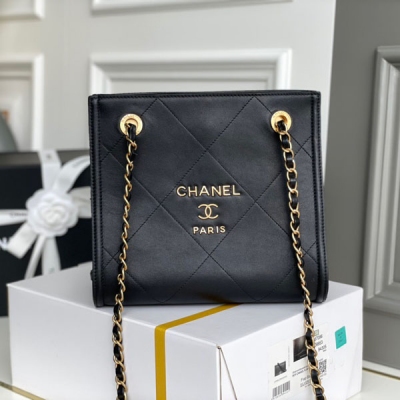 CHANEL香奈兒 22秋冬新品 黑色大菱格小牛皮MINI購...