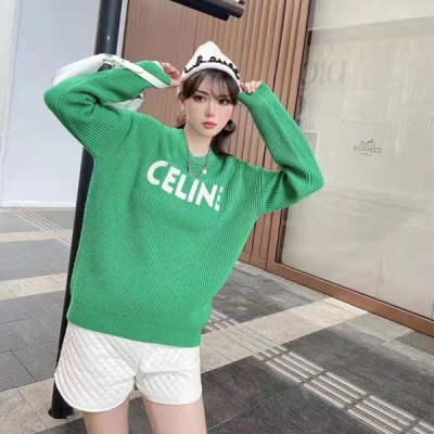 CELINE賽琳 2021新款綠色毛衣 超級顯白