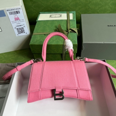 GUCCI古馳 Balenciaga聯名款 粉色帆布女士沙漏...