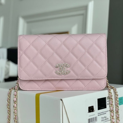 CHANEL香奈兒 白金版 WALLET ON CHANIN...