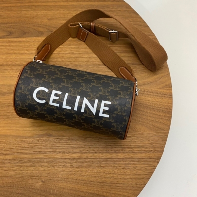 CELINE 2022 經典老花圓筒包 尺寸：22*12.5*12