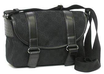 GUCCI包包時尚雙皮帶掀蓋式黑色小斜背包