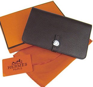 Hermes/愛馬仕護照夾附零錢卡包H001深咖