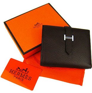 Hermes兩折短款名媛最愛深咖錢包H006